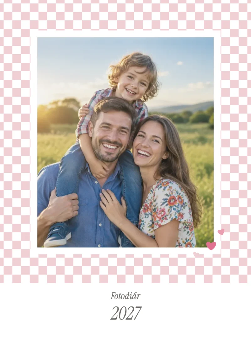Obálka fotodiára Ružové srdiečka